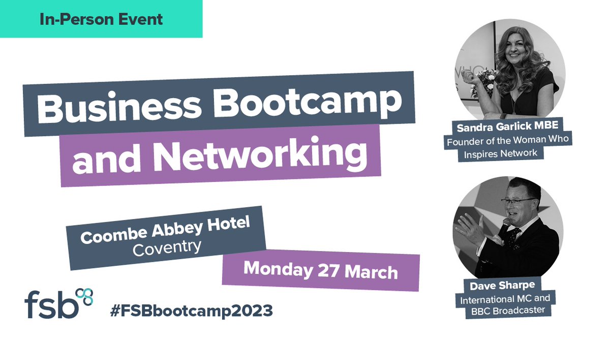 Lee Osborne (@fsbwarksandcov) on Twitter photo One week to go until our FSB Bootcamp event returns to
<a href="/CoombeAbbey/">Coombe Abbey</a>
This is a free event open to all - FSB members and non-members. Join us across multiple sessions to hear 101 tips on business growth for 2023.
fsb.org.uk/event-calendar… One week to go until our FSB Bootcamp event returns to
<a href="/CoombeAbbey/">Coombe Abbey</a>
This is a free event open to all - FSB members and non-members. Join us across multiple sessions to hear 101 tips on business growth for 2023.
fsb.org.uk/event-calendar…