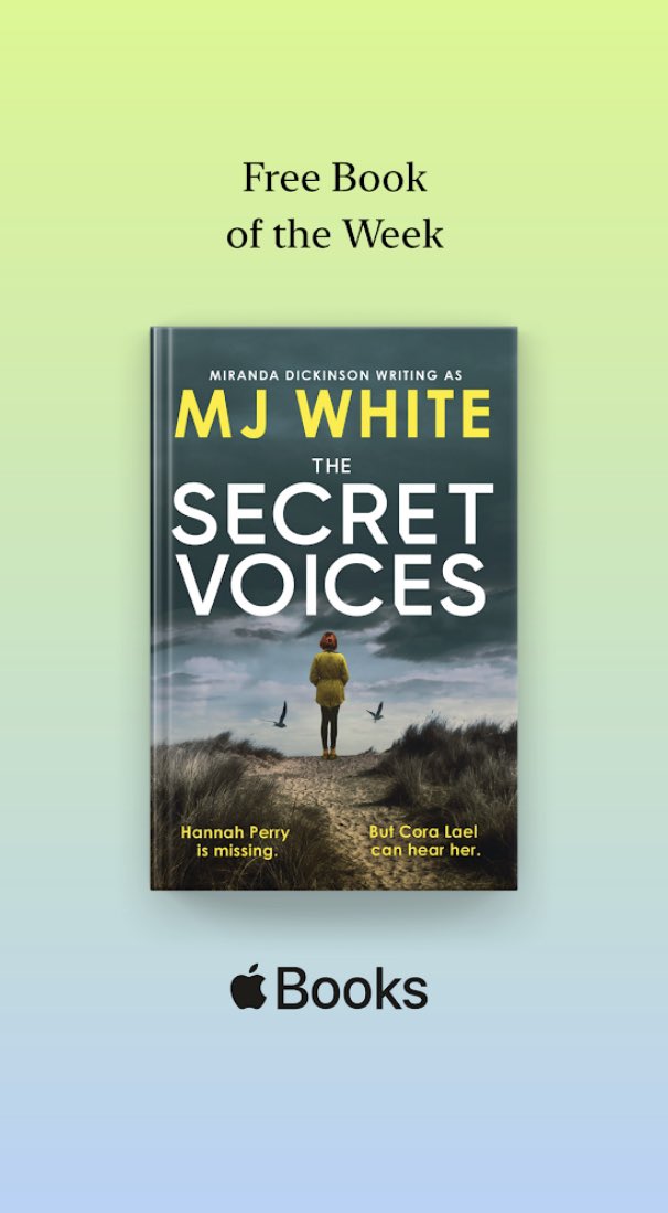I’m delighted that #TheSecretVoices is @AppleBooks’ Free Book of the Week. If you’re looking to get into a brand new crime series, this is the perfect opportunity! (It’s flippin’ good, too ☺️) Hannah Perry is missing. But Cora Lael can hear her… books.apple.com/gb/book/the-se…