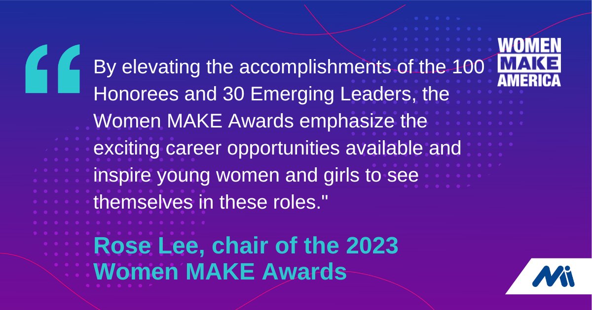 Have you met this year's 130 #MFGwomen honored as Women MAKE Award Honorees and Emerging Leaders? Learn more about the exceptional accomplishments of these women today: themanufacturinginstitute.org/women/wma/wma-…
