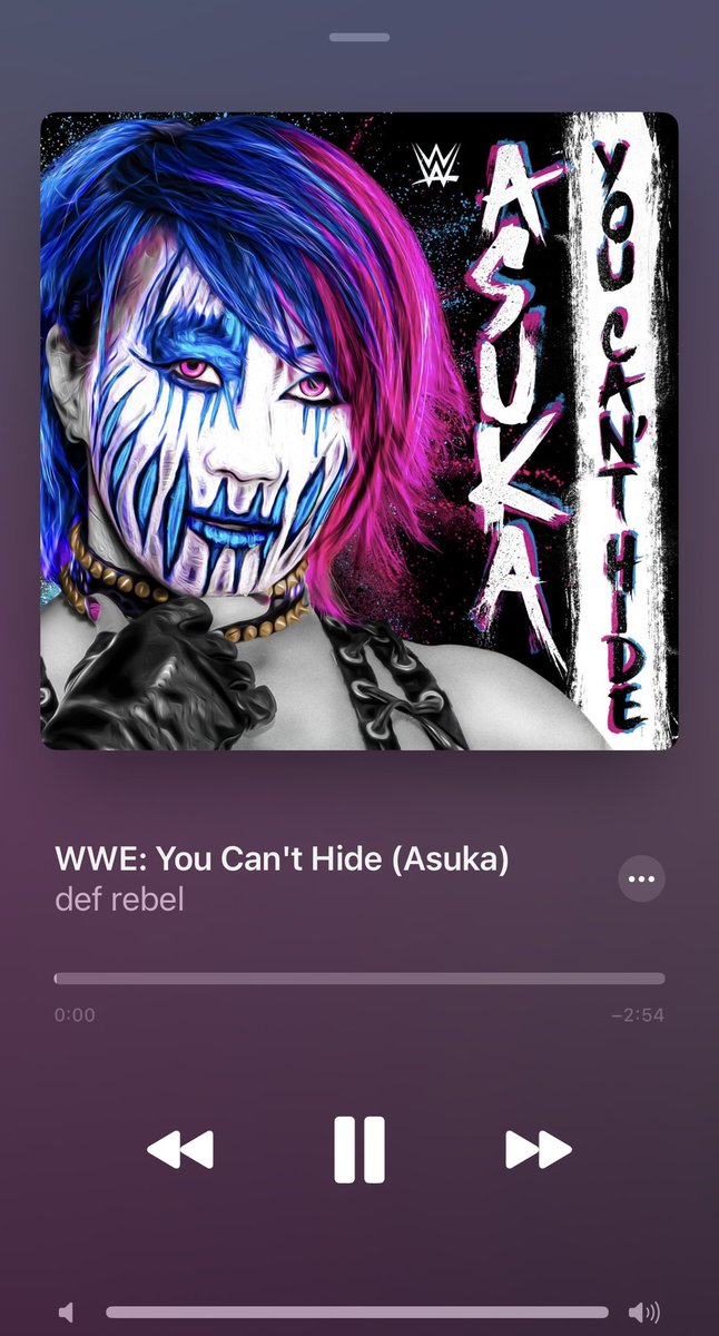 unknkingdom88's tweet photo. I’m listening to this all day at work and until I’m tired with it which will be never this song is too good gives me chills every time I listen to it @WWEAsuka I love it I’m rooting for you at #WrestleMania #empressoftomorrow https://t.co/nYCVpoNp4U