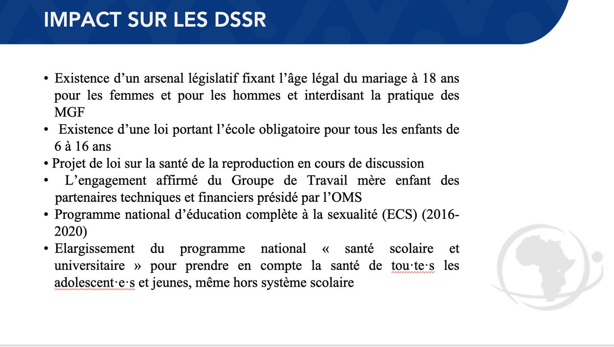 La multisectorialité est l’approche adoptée par le @Gouvci, les partenaires financiers et la société civile afin de mieux adresser la question des DSSR. Des guides de formation ont été produits pour les prestataires de santé et la loi sur la #SR prévoit la gratuité de la #PF.
