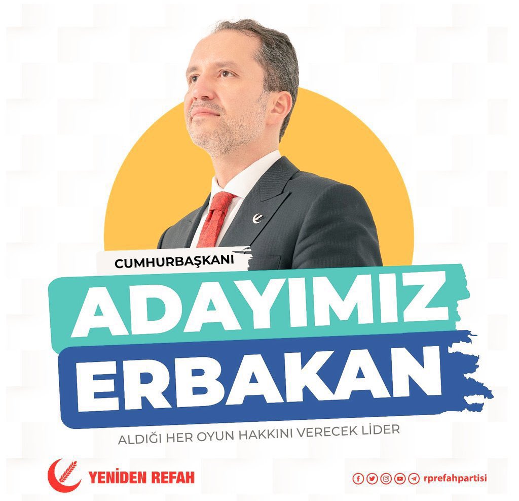 Muhafazakar seçmenin sesi Prof. Dr. Fatih Erbakan’a çıkmış olduğu cumhurbaşkanlığı adaylığı yolunda yürekten başarılar diliyorum. Allah yolunu açık etsin.