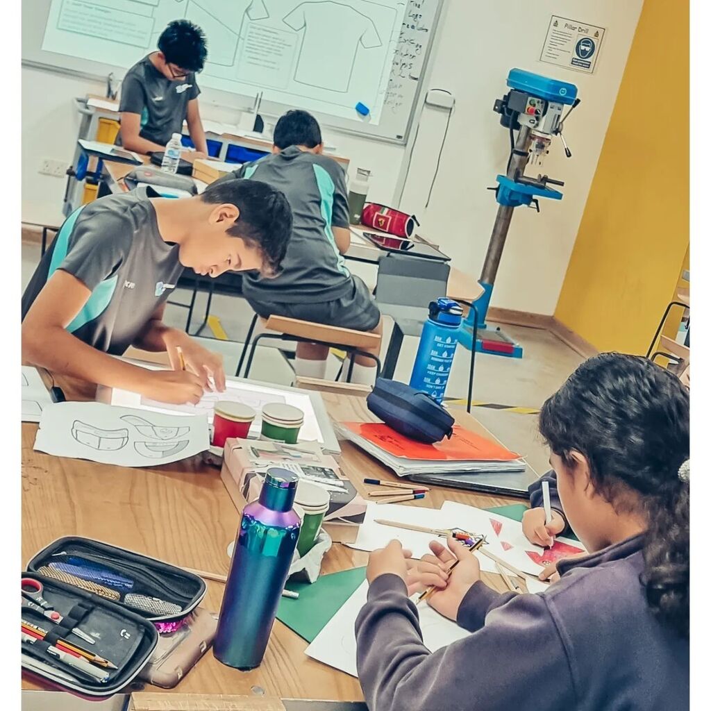 G6 students working on uniform designs for their @f1inschoolshq Ethara.

#WeAreUIS #ProudlyTaaleem #DiscoverYourPassion #StudentLeadershipProgrammes #MindsetOfTheFuture #F1InSchools #MYPDesign #F1Ethara #DressThePart😎