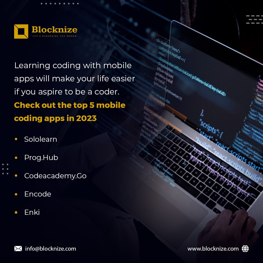 blocknize's tweet image. Aspiring coders can learn coding through various coding apps that let you practice anywhere, anytime. Find out about the top 5 mobile coding apps in today's post. #coding #codingapps #mobilecodingapp #mobilecoding #codingpractise #tech #technology #technician #DidYouKnow