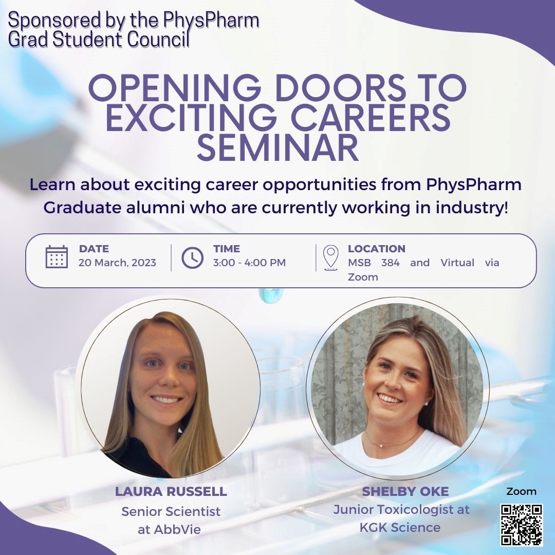 Looking forward to this seminar today from <a href="/westernuPandP/">Phys Pharm</a> alumnists Laura Russell and <a href="/shelbyoke/">Dr. Shelby Oke</a> to discuss their non-academic career paths with <a href="/abbvie/">AbbVie</a> and <a href="/KGKScience/">KGK Science</a>!