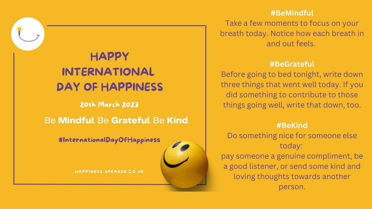 Happy #InternationalDayOfHappiness :) 

For your #free poster for schools, go to: happiness-speaker.co.uk/international-…

#InternationalDayOfHappiness2023 #edutwitter #freeposter #freeschoolresources #freebie #freeresources #happiness #wellbeing
