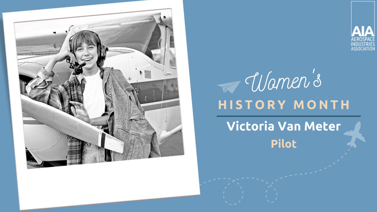 Victoria Van Meter, was the youngest female pilot to fly across the US at age 11. A year later, she navigated the Atlantic Ocean with her Cessna 210, breaking another record. Her passion &amp; determination inspire us to reach for the skies and break down barriers in any field. #WHM