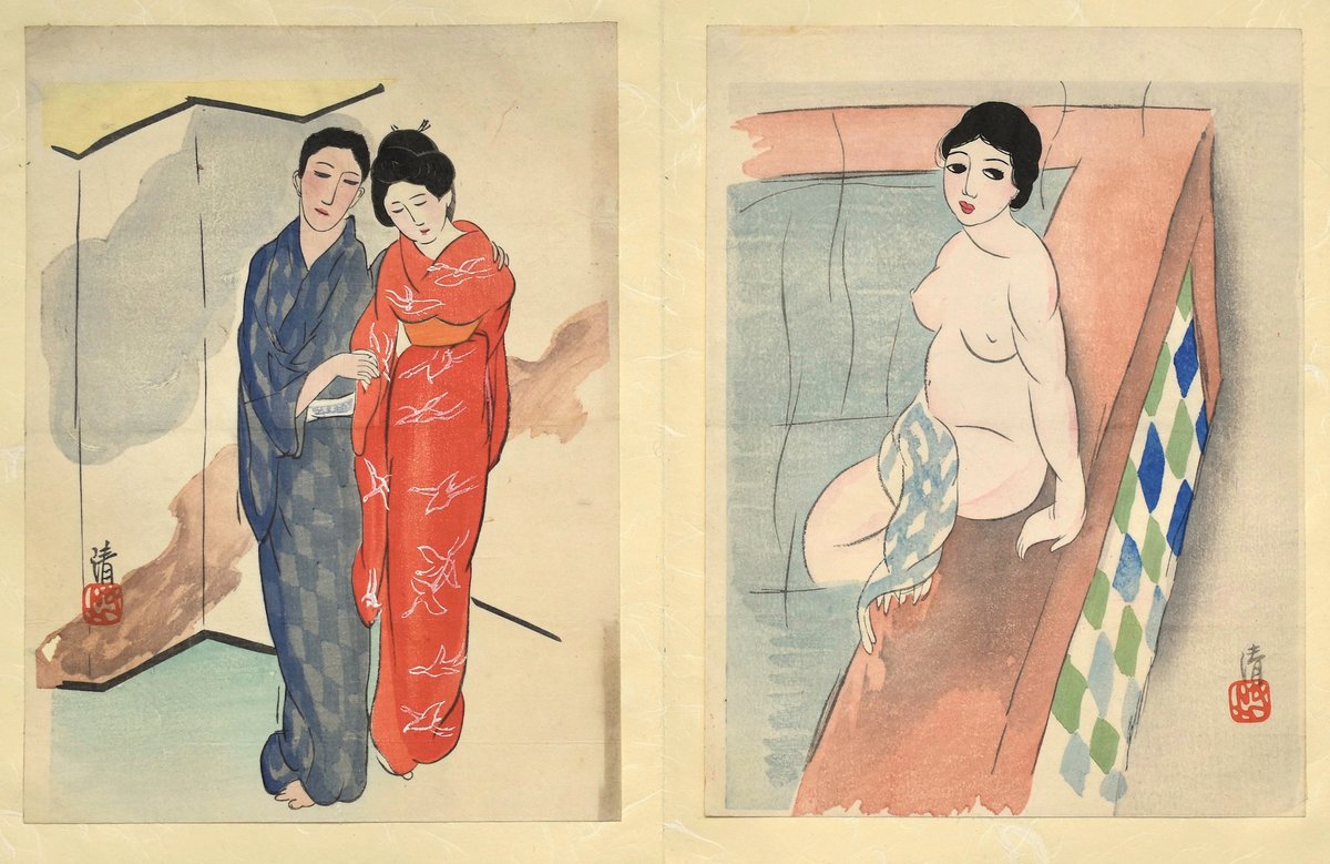 Kobayakawa Kiyoshi (1899-1948), Modern Girl (from an album of 12 #WoodBlockPrints)  ca. 1920s

On view now at Scholten Japanese Art, from the current @AsiaWeekNY exhibition 'Multiple Masters: Modern Prints & Paintings' 

More info: scholten-japanese-art.com/multiple_maste…

#scholtenjapaneseart
