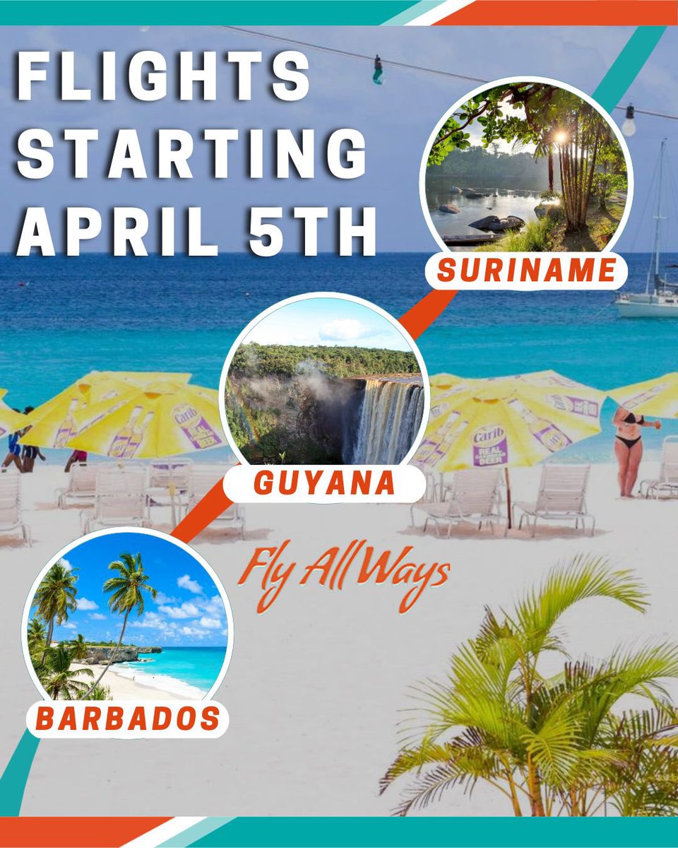 fly_allways's tweet photo. Sun,sand, and relaxation. The perfect vacation trifecta. 🌴☀🌊
#suriname 
#GUYANA 
#Barbados https://t.co/49I5ZD0wDg