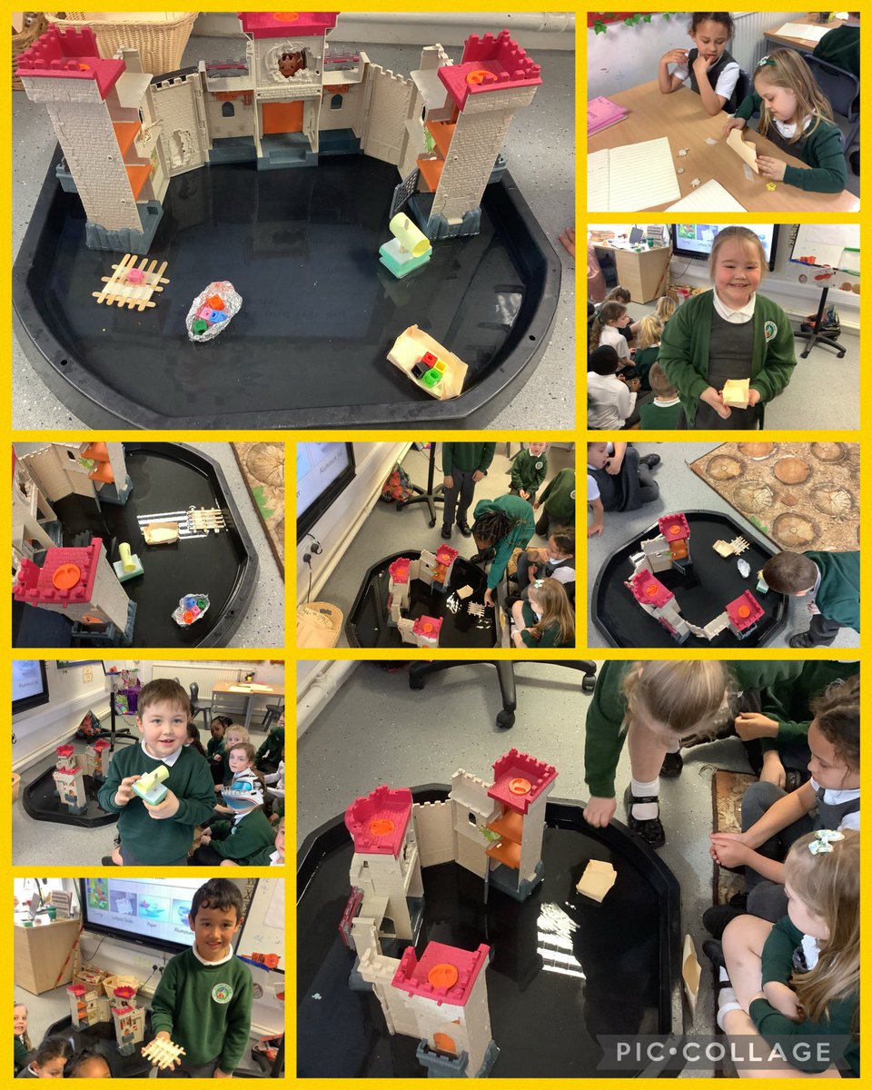 For #BritishScienceWeek2023 last week, #SJSBClass4 investigated which material would have the best properties to make a boat.🚤 We needed our boats to cross the moat to our King’s Castle 🏰 We tested our boats and recorded our findings! #SJSBScience @StJosephStBede @ScienceWeekUK