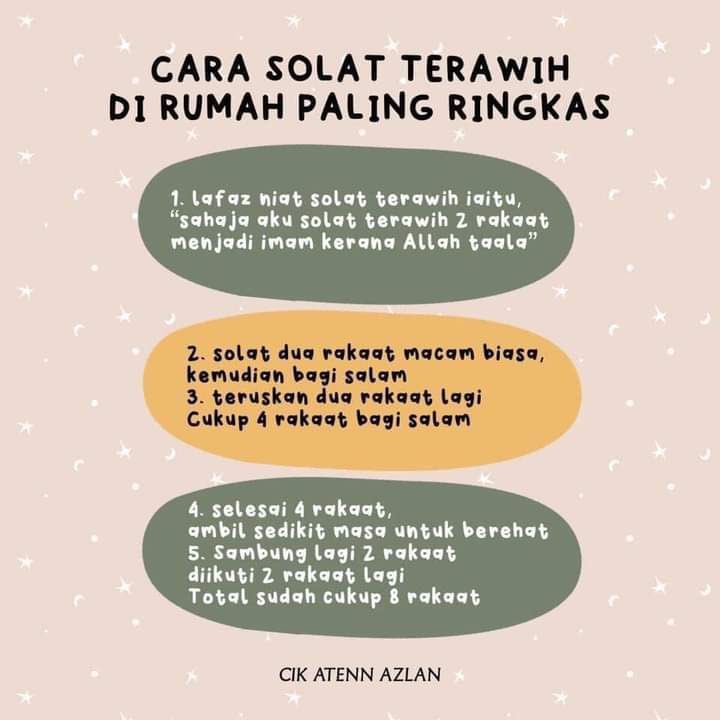 empayarkerjaya's tweet photo. Cara solat terawih

RT &amp; share. semoga bermanfaat.

kredit: cik Ateen Azlan https://t.co/zoXMpTRCds
