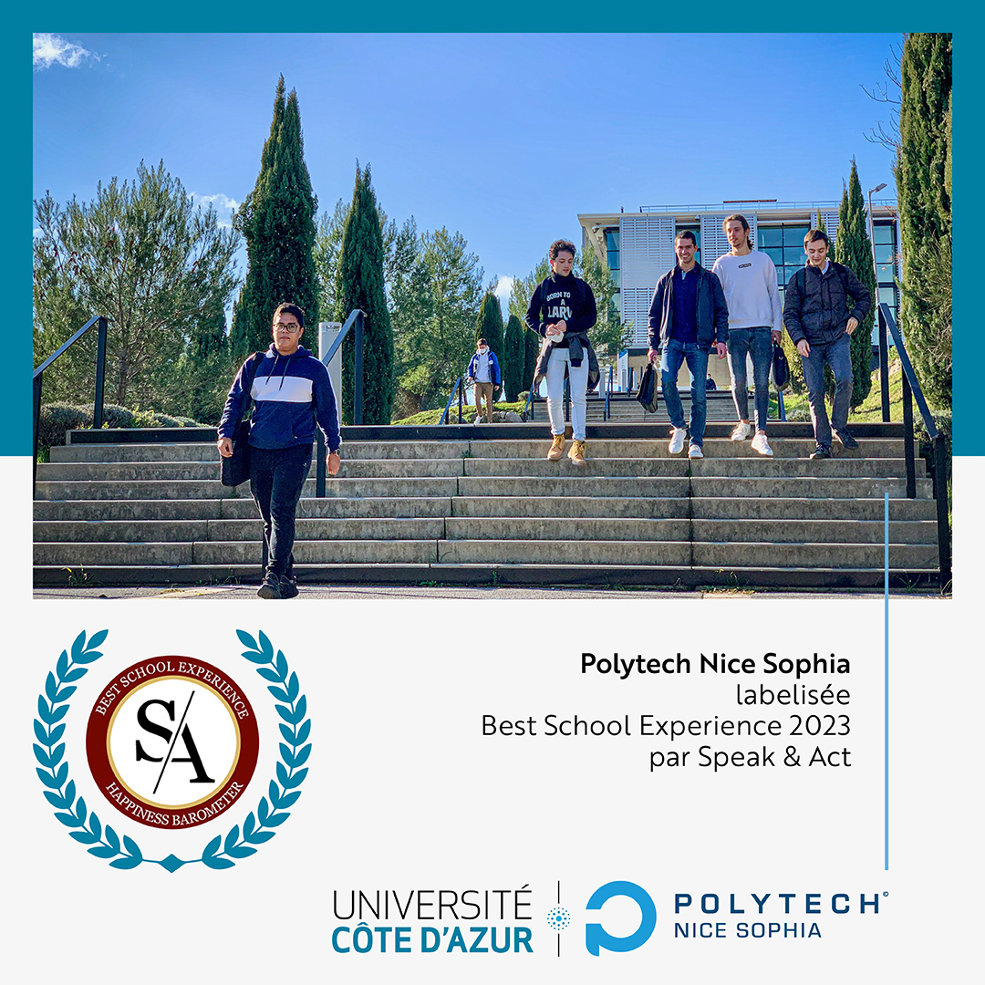 [Classement]

<a href="/PolytechNSophia/">Polytech Nice Sophia</a>  obtient le label « Best School Experience 2023 » de <a href="/SpeaknAct_/">Speak & Act</a>  et se classe à la 10ème place des écoles d’ingénieurs proposant la meilleure expérience étudiante.

Félicitations ! 👏

📲Plus d'informations : newsroom.univ-cotedazur.fr/actualites-eve…