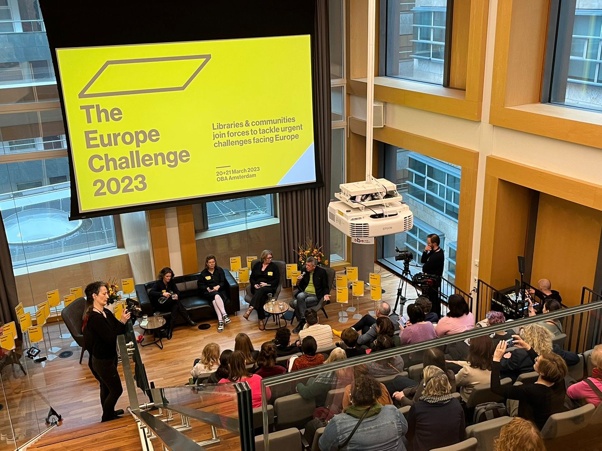 LibrariesEU's tweet photo. Bringing together over 4⃣0⃣ participating #libraries, this 2⃣nd cohort of @ECF_tweets #EuropeChallenge  meet up to discuss how they can tackle #Europe's pressing challenges. Keep an eye out for some thought provoking questions! 👀

https://t.co/N1LwPikSHK https://t.co/OfWZD2cX5r