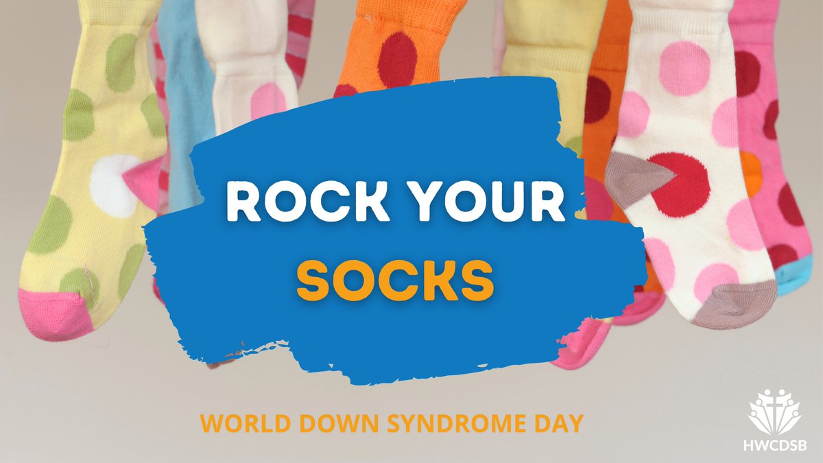 Tomorrow is #WorldDownSyndromeDay!

At the HWCDSB, we give thanks for the many gifts, talents &amp; contributions that people with Down Syndrome bring to our lives &amp; school communities.

Show your support on March 21st by wearing colourful, crazy socks: hwcdsb.ca/460969--World-…