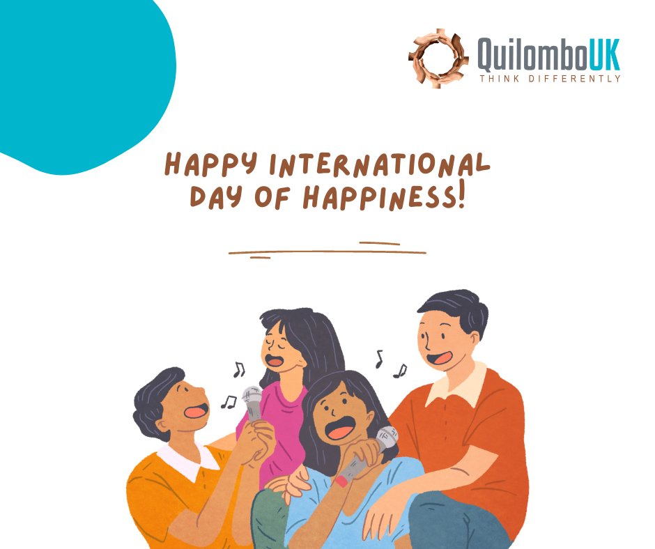 Happy #InternationalDayofHappiness! At Quilombo UK, we believe happiness is essential for a thriving world. By promoting positivity, empathy, and respect, we can build a more inclusive society. Let's spread joy and kindness today and every day! #CommunityCohesion #QuilomboUK