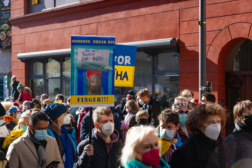 dronepicr's tweet photo. Protest sign at an anti-war demonstration in Cologne, Germany, my new photo on #Flickr https://t.co/OeT7tNTQCv #Photography #travel #photo #ttot #vacation #wanderlust #holiday #travelblog https://t.co/fEt3oHxHeU
