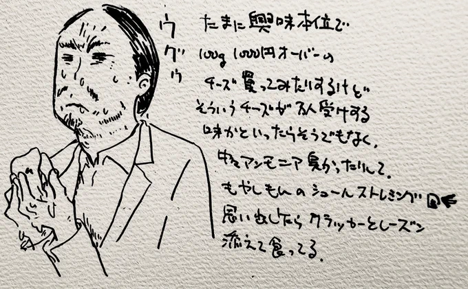 ビール飲みながら落書き。いいチーズともやしもんの記憶。因みにさっきのチーズプレートは2800円。まぁたまには 