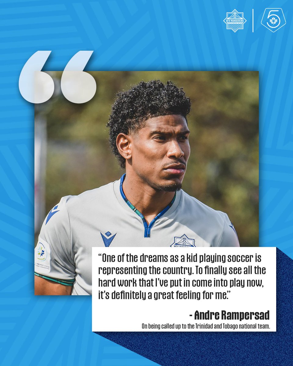 “One of the dreams as a kid playing soccer is representing the country."

<a href="/HFXWanderersFC/">Halifax Wanderers FC</a> captain <a href="/rampersad_andre/">Andre Rampersad</a> is heading to his first camp with the Trinidad and Tobago national team 🇹🇹

📰 canpl.ca/article/being-…

#CanPL I ✍️ <a href="/BTFR17/">Benedict Rhodes</a>