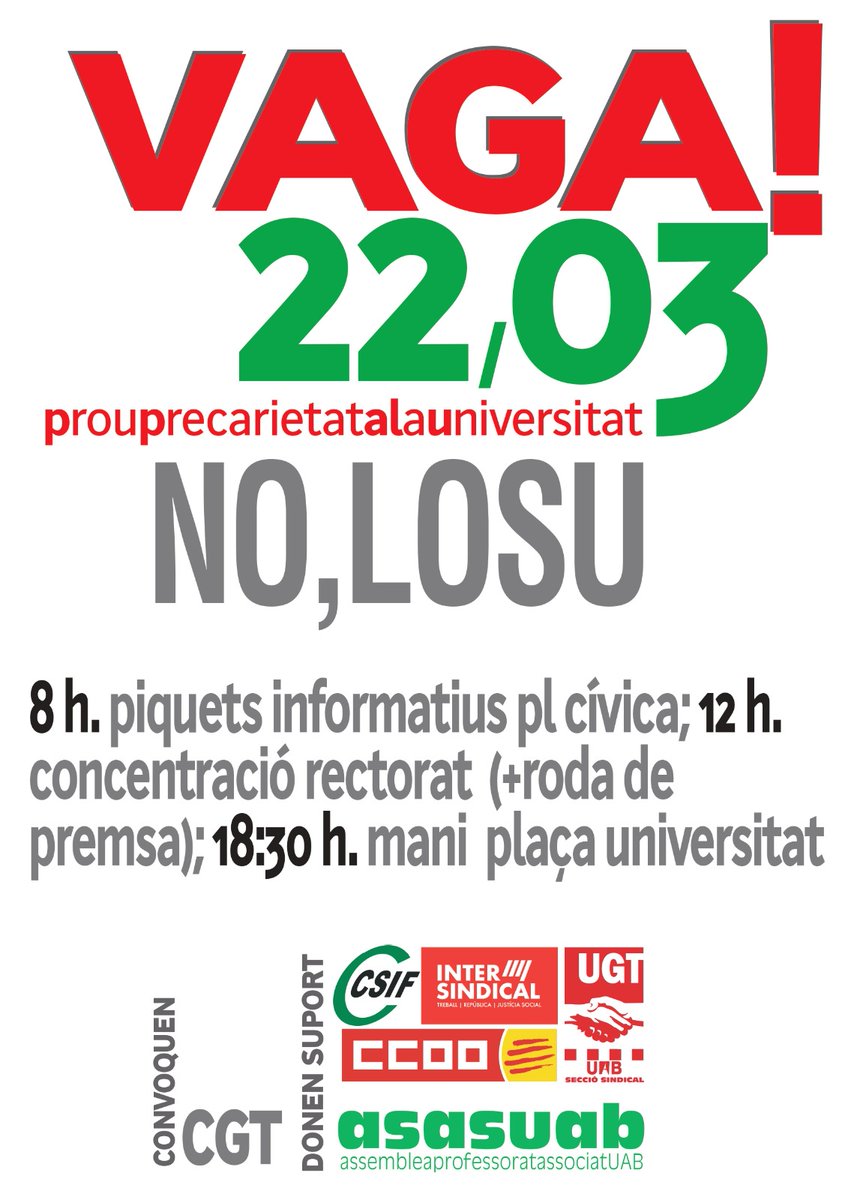 albagtorrents's tweet photo. El 22 de març, toca fer feina i molt soroll! #prouprecarietat #emconsta https://t.co/AE9Az8H96n