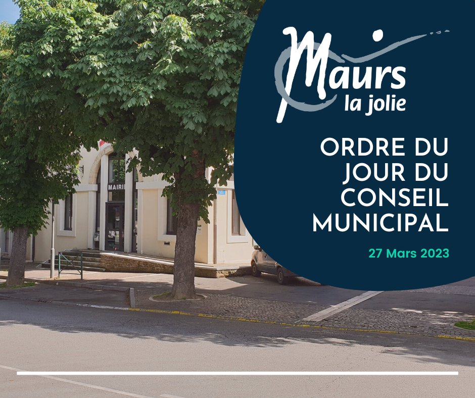 Le prochain Conseil Municipal de #Maurs aura lieu le Lundi 27 Mars à 18h30 en salle "Le Veyre" de la Marie. Retrouvez l'ordre du jour via le lien ci-dessous :
➡️ bit.ly/ODJCM2703