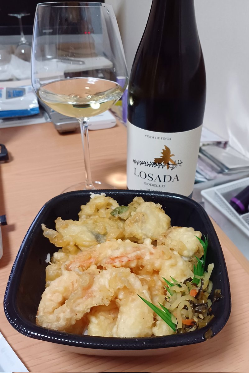 今日は祝前日で外は混んでるので家飲み。ビエルソ・ロサダ・ゴデーリョ2019🍷

スペインのゴデーリョ100％、楽天SS40％offで1700円で。この品種を飲むのは2回目、前回どんな味だったかな

海鮮天丼で頂きます🍴