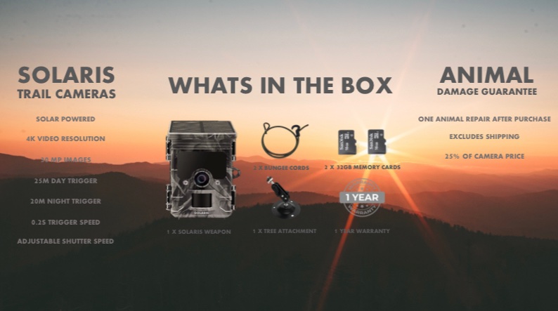 The final kicker: it’s one of the only traps on the market punching this many features for USD$ 100 💴 Needless to say SOLARIS offers both a 1-year warranty and 1-year animal damage guarantee (so if hyenas chew your traps send them back to me!).