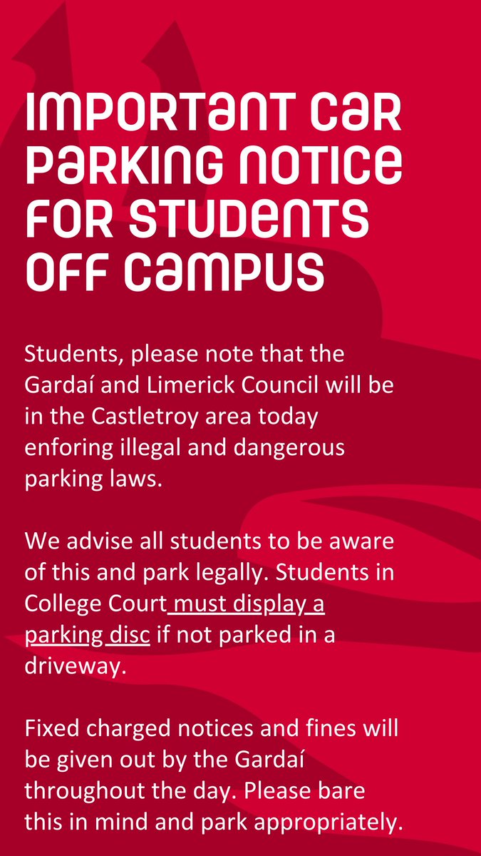 Important parking notice for students off campus!