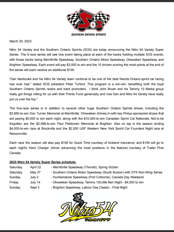 The Nitro 54 Variety Super Series Details