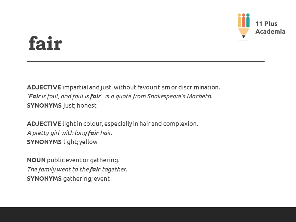 11PlusAcademia's tweet photo. fair
11 Plus Word of the Day
#11Plus #11PlusPrep #11PlusExams #Vocabulary  #English  #NoLearningisWasted #wordoftheday https://t.co/NnJ5TvexAZ