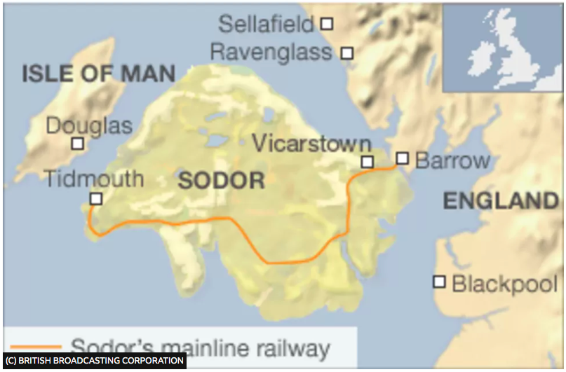 On the theme of Atlantis and lost islands and continents, when was the island of Sodor lost to the sea, and did it suffer a Númenor-like fate owing to the hubris of the Fat Controller?