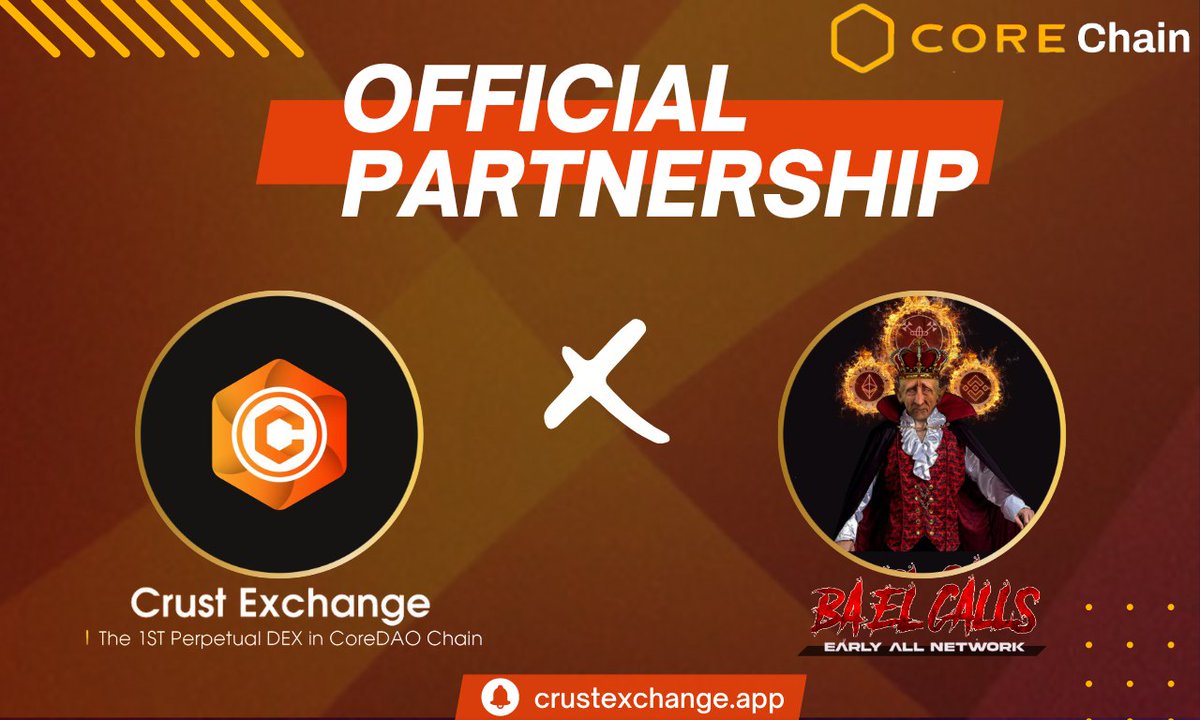 Autosultan_team's tweet image. We are Happy to Announcements Partnership with @CrustExchange 
Crust Exchange is a decentralized exchange with Advanced perpetual trading capabilities in coredao

#CoreDAO  #CoreDao_Org