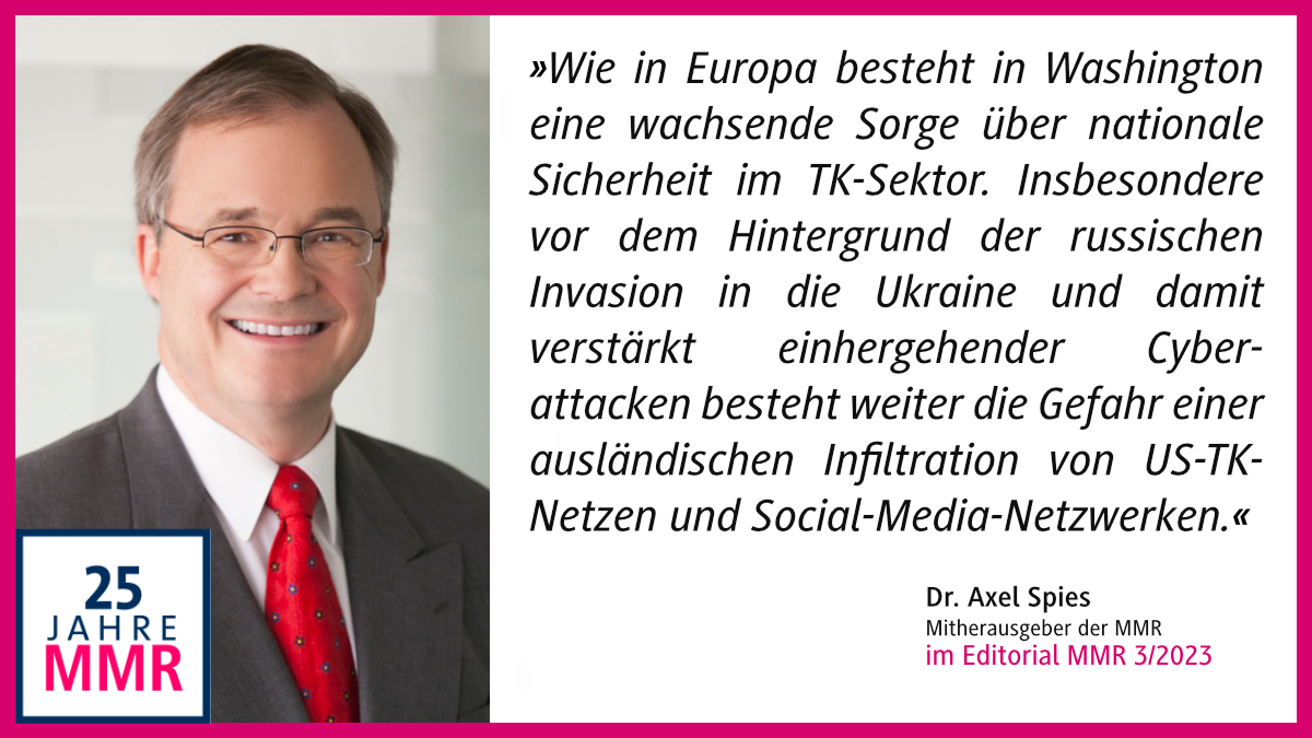 #USA und #Regulierung: Im Westen nichts Neues? – Stimmt nicht. Dr. Axel Spies gibt einen Überblick über die aktuellen Fragen in #Telekommunikation #Datentransfers #Plattformhaftungen #Breitbandausbau diesseits und jenseits des Atlantiks. ↪️ beck-online.beck.de/Bcid/Y-300-Z-M…