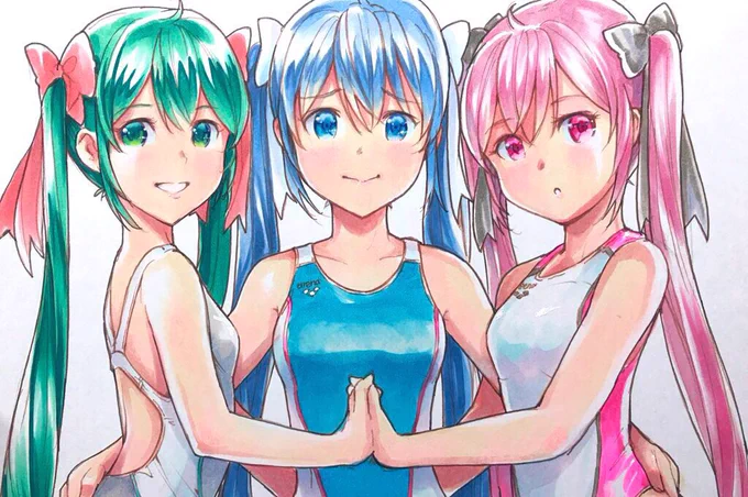お疲れ様でした¶(⁄•˅̮•∖)⁋季節の変わり目には水着イラストですよね! 