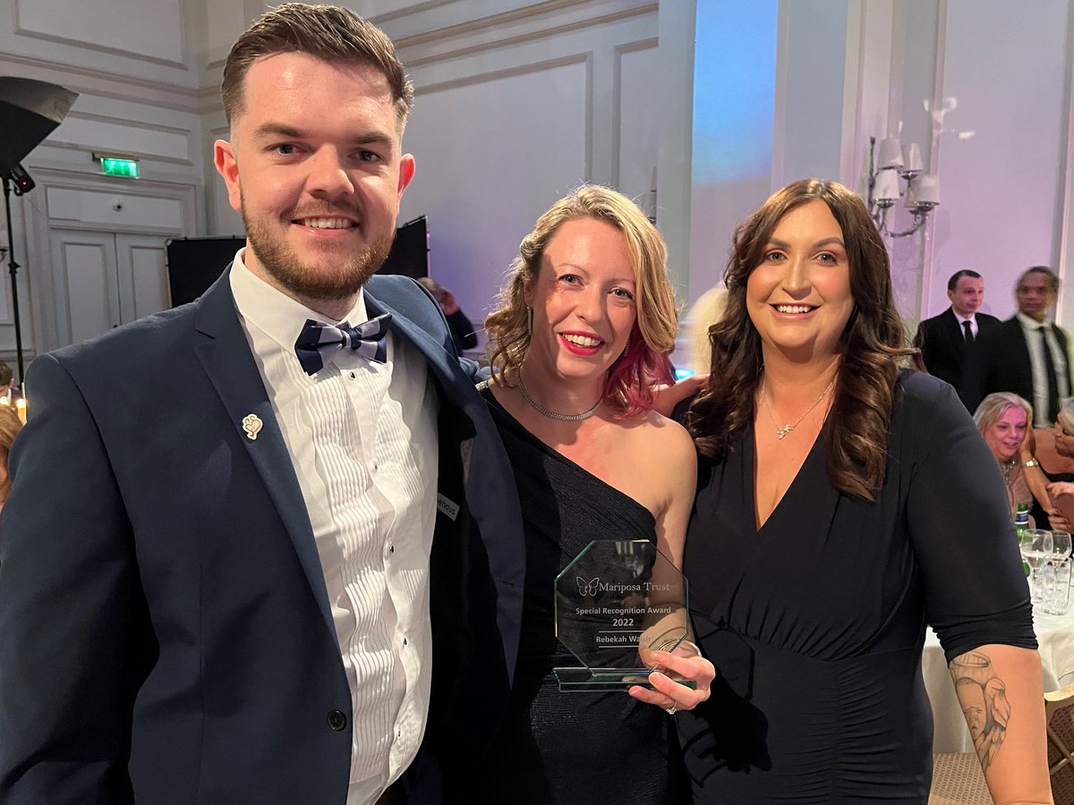 RUH Lead Bereavement Midwife Bex Walsh was recognised at an awards ceremony by the Mariposa Trust <a href="/SayingGoodbyeUK/">Team@SG</a> last week, a charity that supports families sadly experiencing baby loss and bereavement.