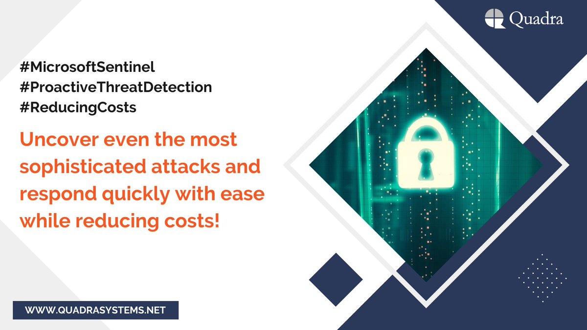 quadrasys's tweet photo. Reduce cloud security costs by up to 48% compared to legacy solutions. Switch to Microsoft Sentinel and enjoy elastic scalability that meets your security needs.
It's time to say goodbye to the limitations of legacy SIEM solutions. #TalkToQuadra
#MicrosoftSentinel #ReducingCost https://t.co/53rejZyOZj