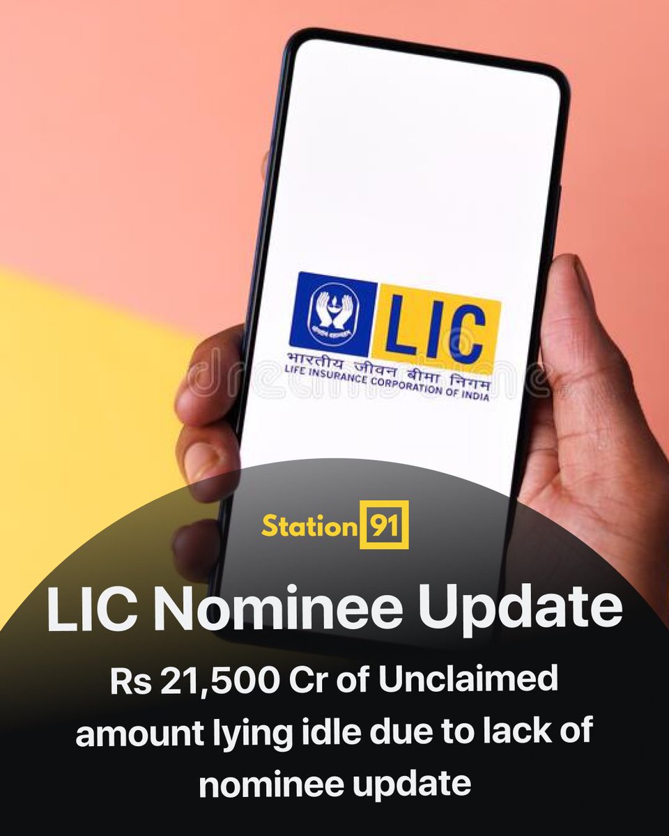 Station91in's tweet photo. 21,500 Crore of the unclaimed LIC insurance amount is lying idle in India 😬
In many other securities there is more amount lying idle like:
PF - 58,000 Cr
Mutual funds - 24,000 Cr
Bank deposit - 42,262 Cr

#insurance #lic #india #banking #mutualfunds https://t.co/VXICxzh5kh