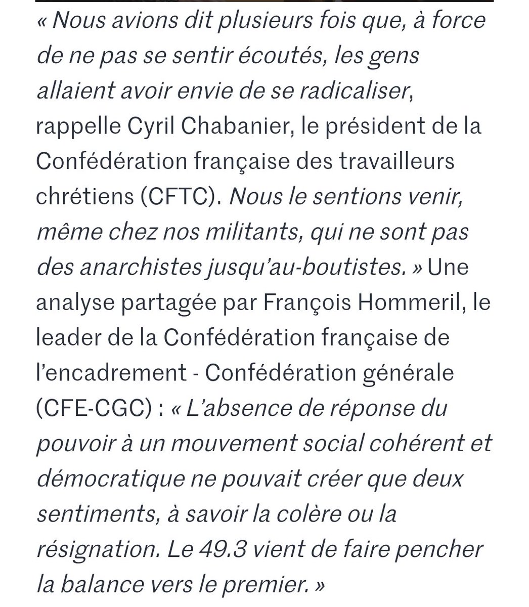 La CFTC et la CGC qui justifient le zbeul, pardon "l'envie de se radicaliser", j'étais pas prêt 😭