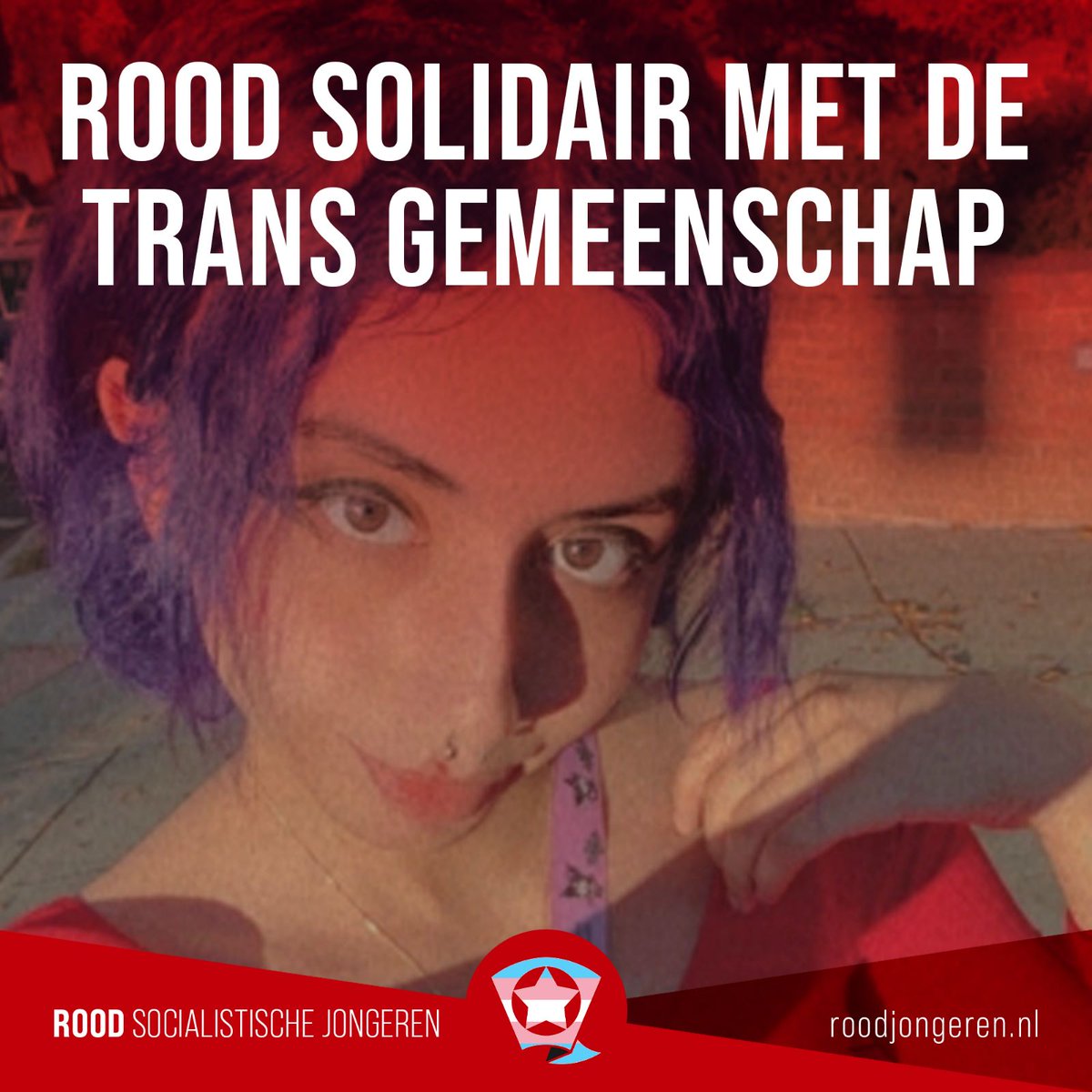 TW: suicide, transphobia
ROOD steunt de strijd van de trans gemeenschap voor gelijkwaardigheid!

De recente dood van Eden Knight was het directe gevolg van intense transfobe onderdrukking. Wij rouwen samen met de transgender gemeenschap.