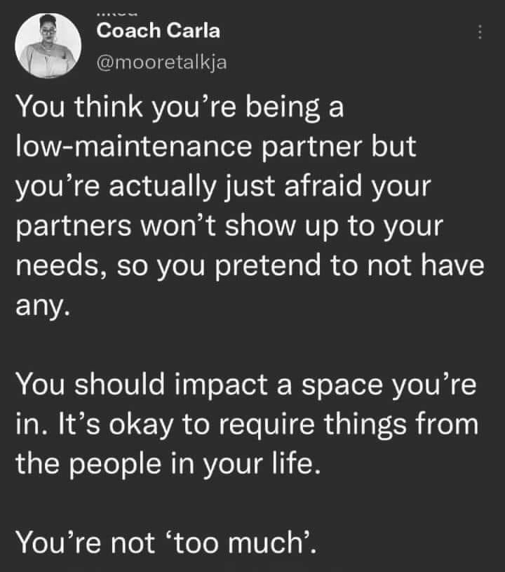Eclecticakemix's tweet photo. You’re not.
It’s ok to take space. Yes, that means some people won’t like you, but others will love you for the same reason others don’t like you. And sometimes…
#abuse #depression #anxiety #bpd #adhd #hiddenillness #hsp #autism #trauma #healing #mooretalkja #toomuch https://t.co/rzT4hbDeqM