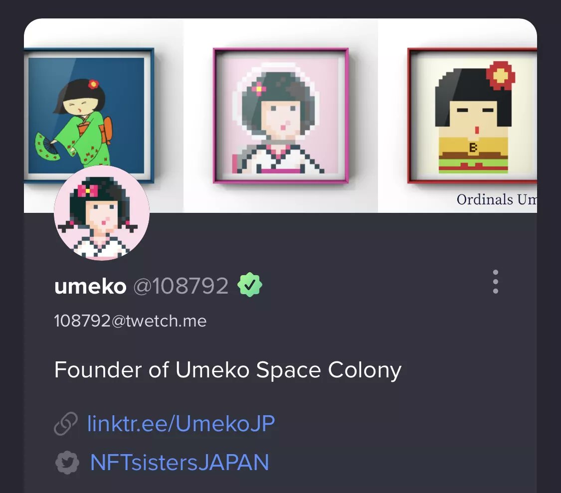 NFTsistersJAPAN's tweet image. ついにグリーンになったウメコ。

🌱🌱🌱

#本当のweb3 #Twetch @twetch