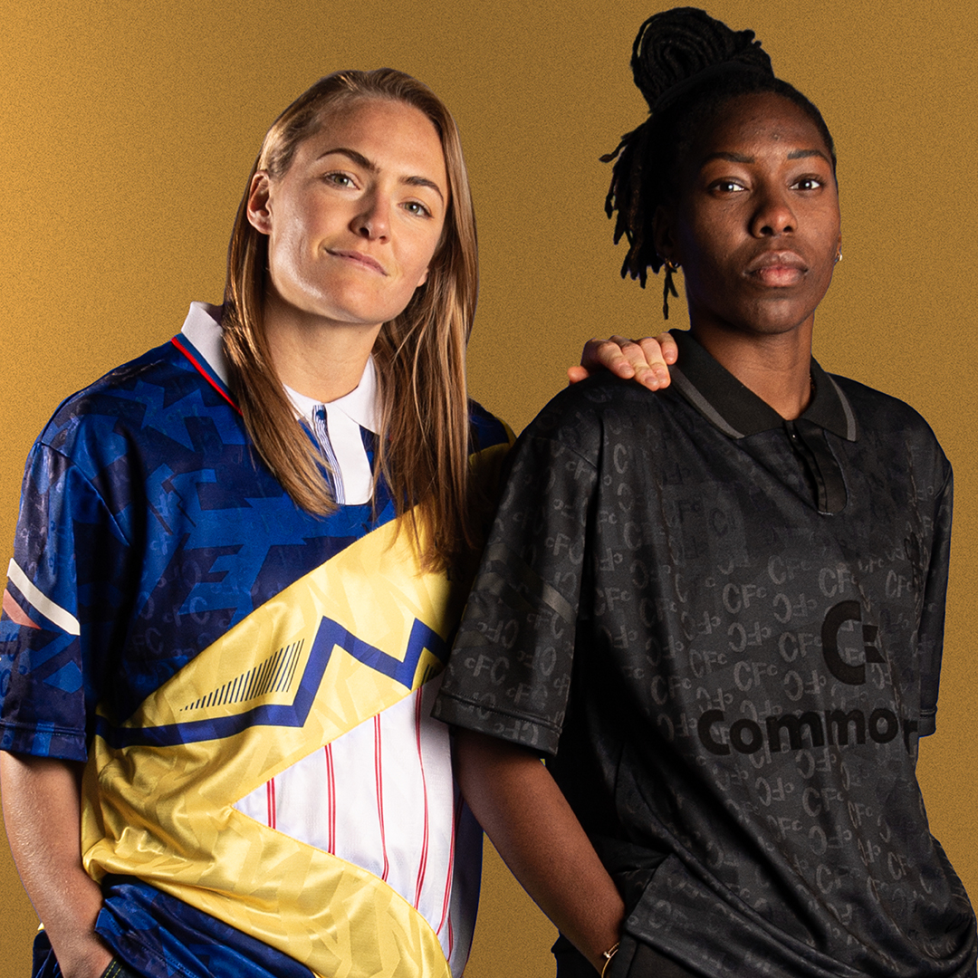 ChelseaFC's tweet photo. It’s a 90's vibe! 😍

Black Out or Mash Up? Two strips inspired by iconic kits of the past. 🙌