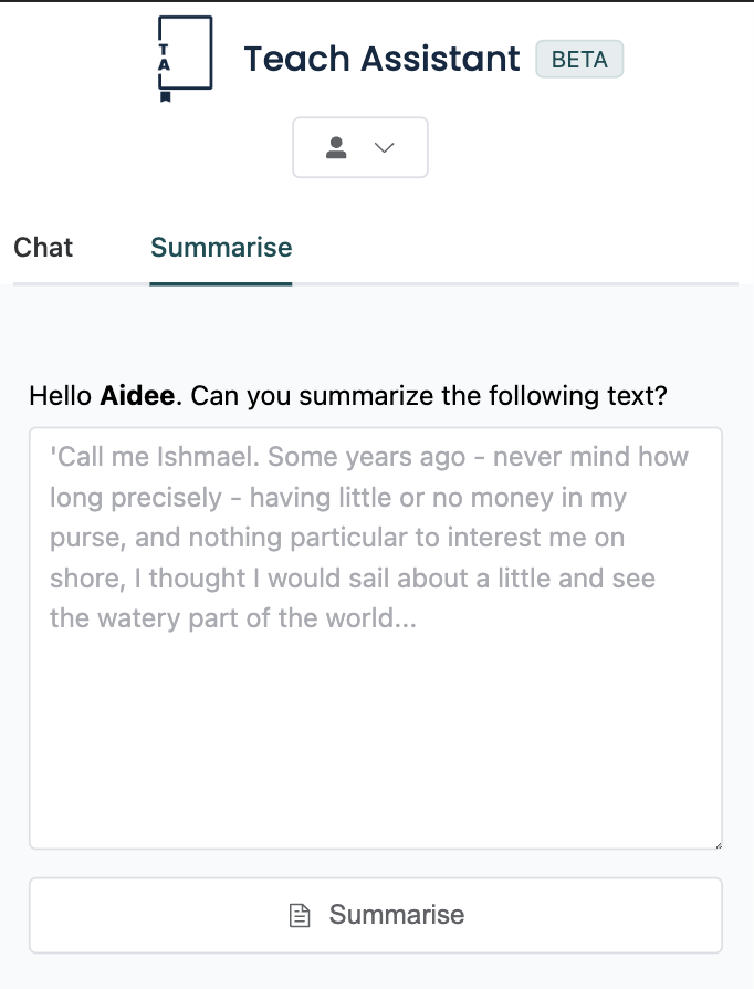 I've added support to summarise texts using GPT-4 to teachassistant.xyz . English &amp; Spanish + nice UI!