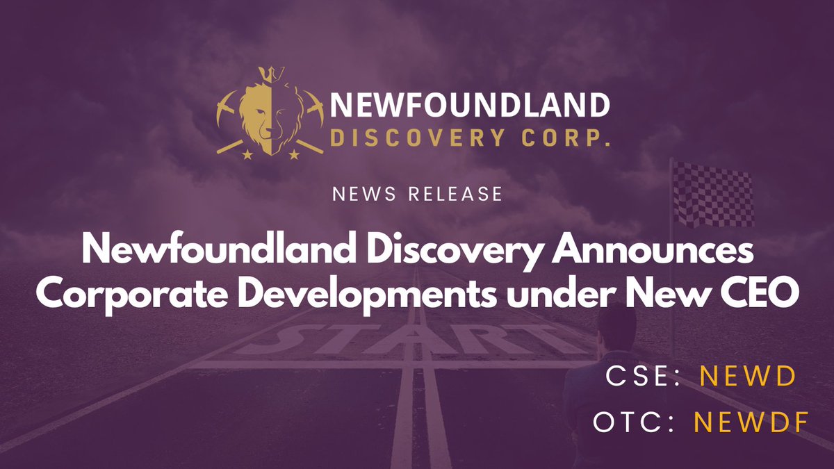 NEWDDiscovery's tweet photo. 📰 News Release: Newfoundland Discovery Announces Corporate Developments under New CEO

Click to Read Full Release: https://t.co/ZoJejAffuu

TSX Venture: $NEWD
OTCQB: NEWDF
Frankfurt: M4K

#lithium #gold #minex #mineralexploration #mining #geology #metals #minerals #mintwit https://t.co/AZe7UG93LS