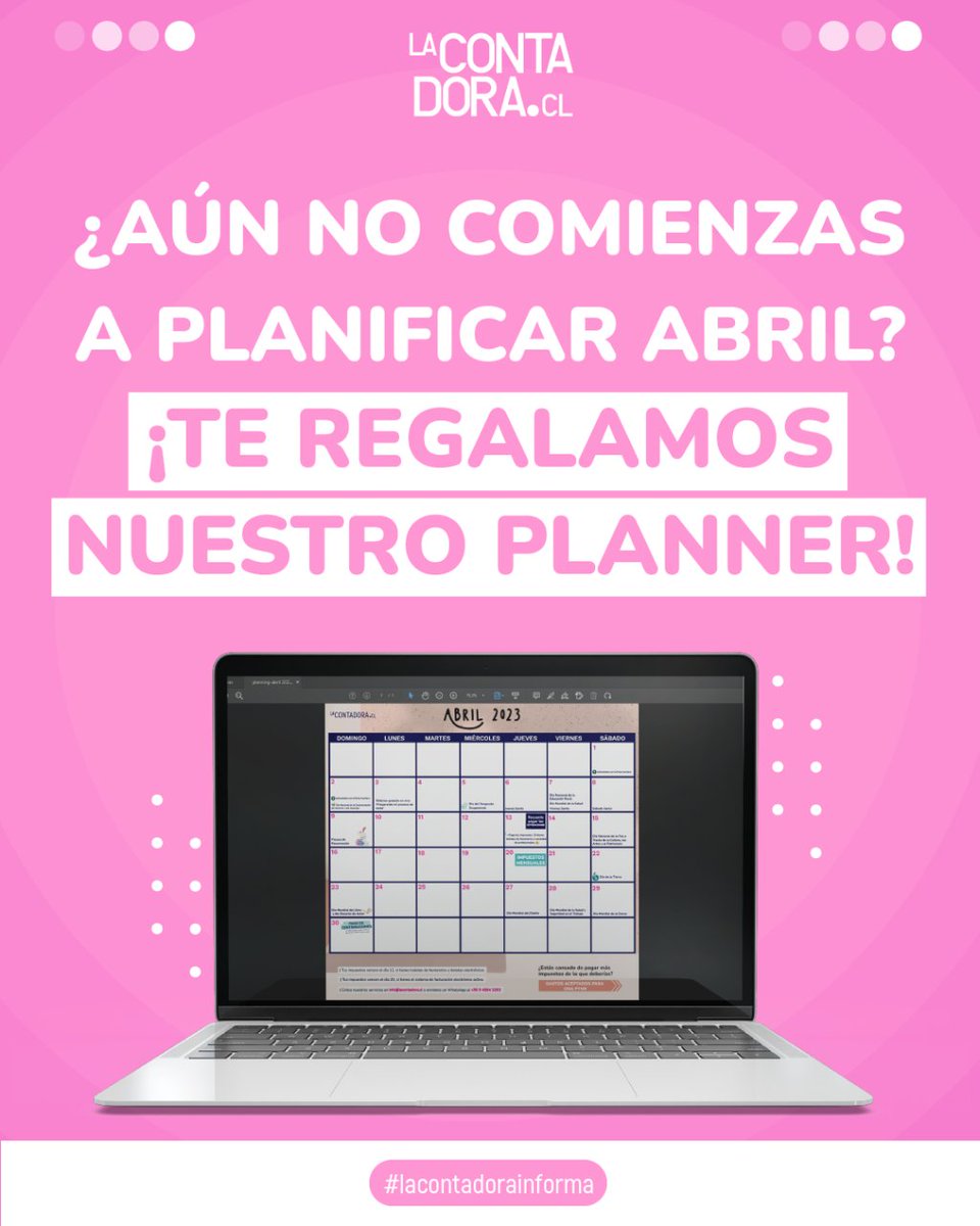 ¡No dejes las cosas para última hora: Planifica con anticipación! Para ayudarte, tenemos disponible nuestro Planning mensual de Abril 2023. 
 #planificacion #planner #plannerlove #emprendedores #emprendedoresexitosos