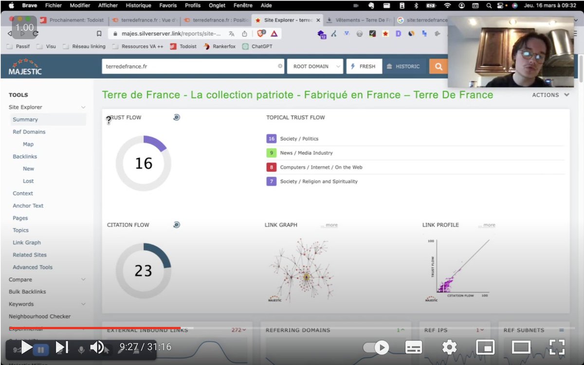J'ai réalisé une analyse SEO en vidéo, avec mes outils et méthodes.

Ça se passe sur le site terredefrance(.)fr.

𝟭 𝗥𝗧 + 𝟭 𝗳𝗼𝗹𝗹𝗼𝘄 𝗲𝘁 𝗷𝗲 𝘃𝗼𝘂𝘀 𝗹'𝗲𝗻𝘃𝗼𝗶𝗲.