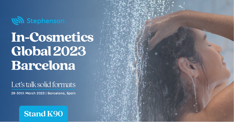 Coming to the In-Cosmetics Global?🤗 We would love to help your brand innovate with haircare and skincare bars. 
Come by our stand K90 and the #seminar "‘The Solid Format Evolution" on the 28th of March! For more -> bit.ly/42quYpp

See you soon
 #solidbeauty #incosmetics