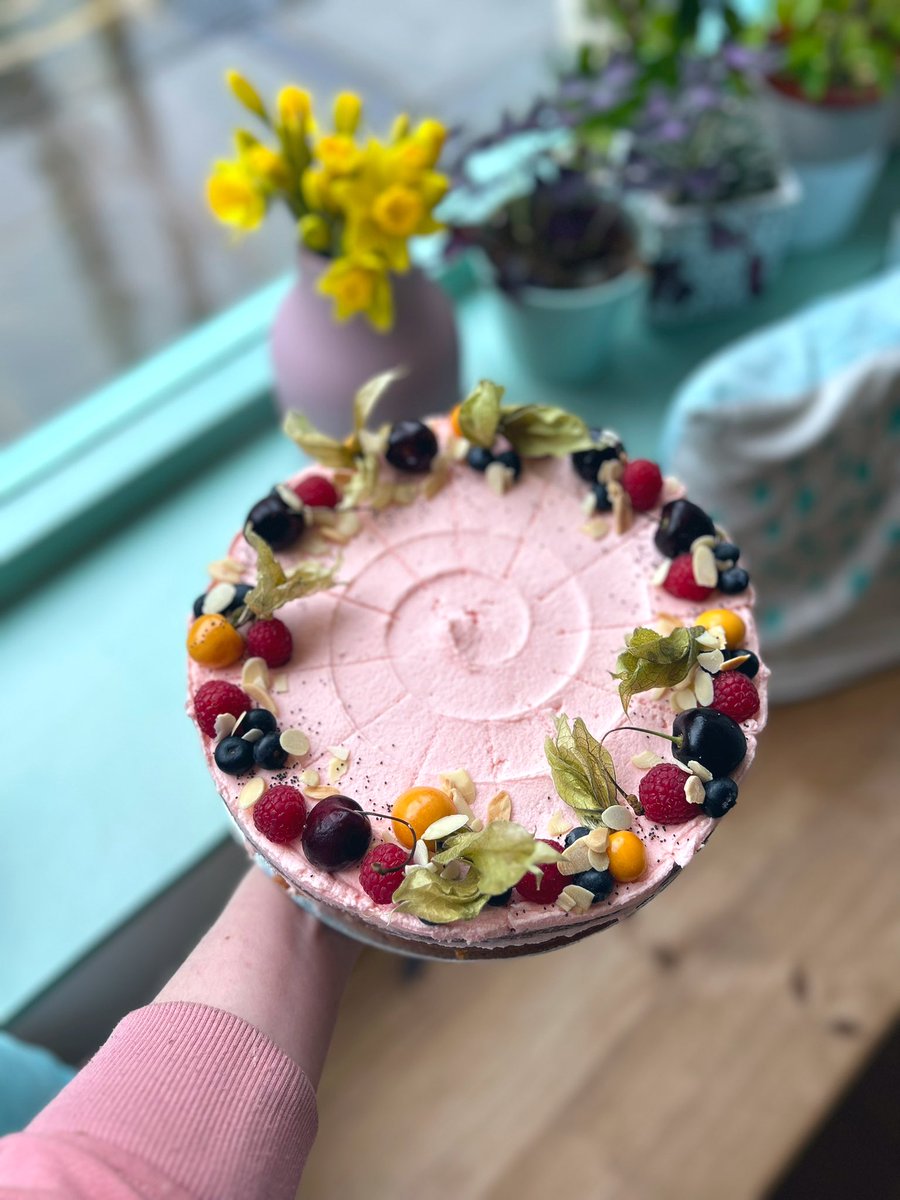 SiftOtley's tweet photo. cherry, berry &amp; almond (gf) on todays counter! a pop of colour on a gloomy day ☁️ #otley #leeds #siftotley https://t.co/Dn3kJ7CuXF