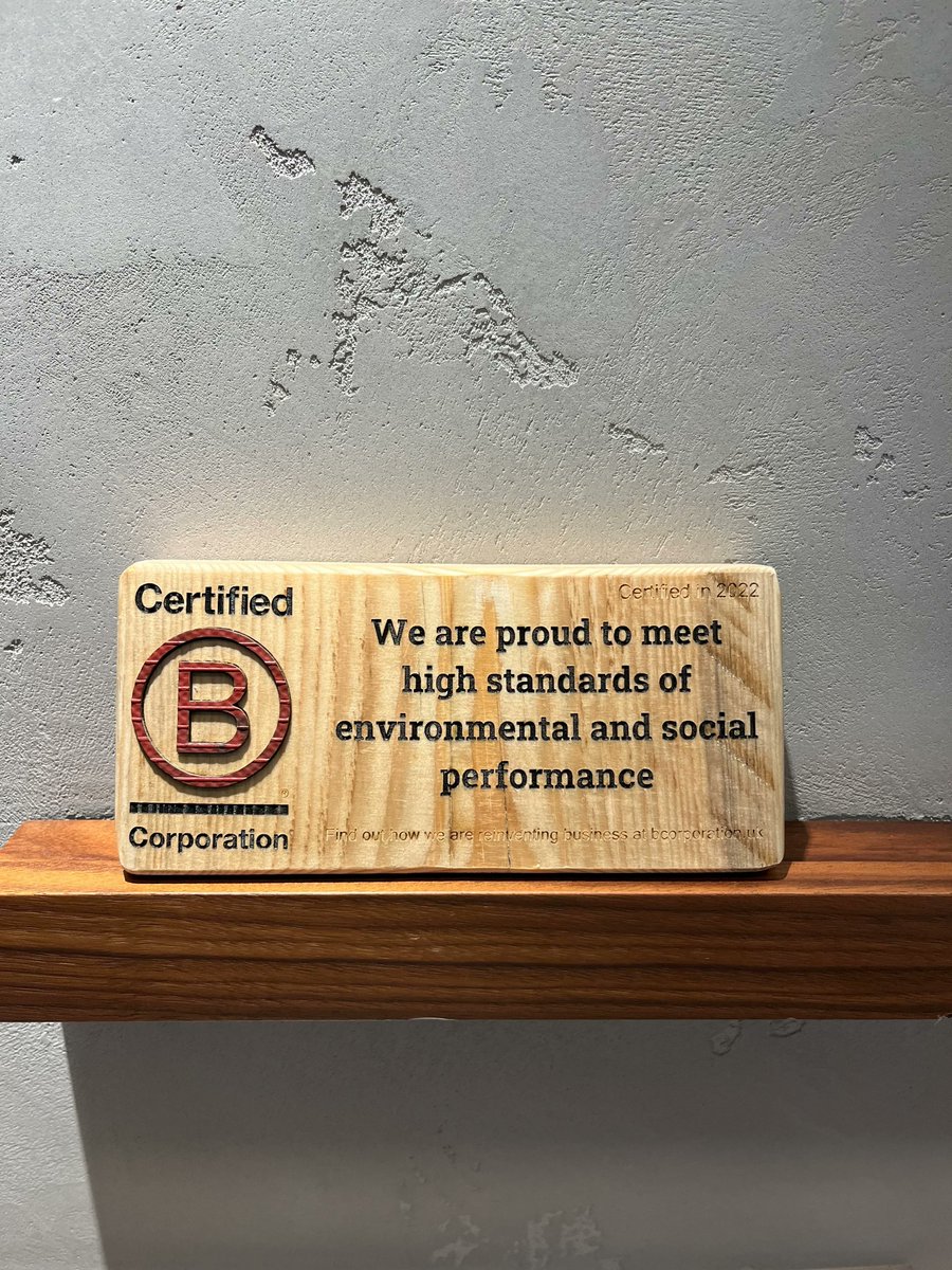 What better way to celebrate #BCorpMonth than with the arrival of our B Corp plaque 👏

@BCorpUK @BCorporation #BCorp #WeGoBeyond