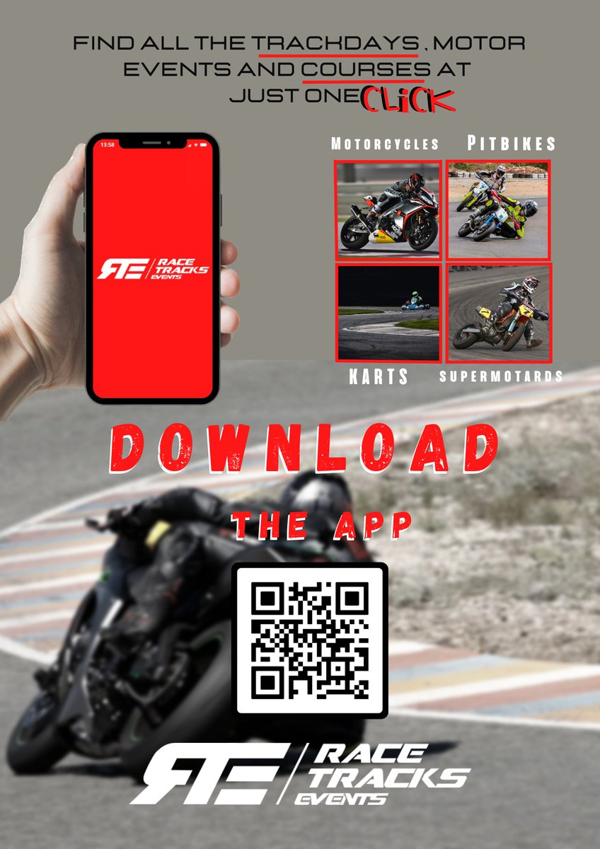 RaceTrackEvents's tweet image. Hi everyone!
From the Race Tracks Events team we are so glad to communicate that the RACE TRACKS EVENTS APP it’s NOW AVAILABLE at  Play Sotre y App Store. 

DOWNLOAD IT HERE FOR FREE
👉🏻 Link Iphone: apps.apple.com/es/app/race-tr… 

👉🏻 Link Android: play.google.com/store/apps/det…
