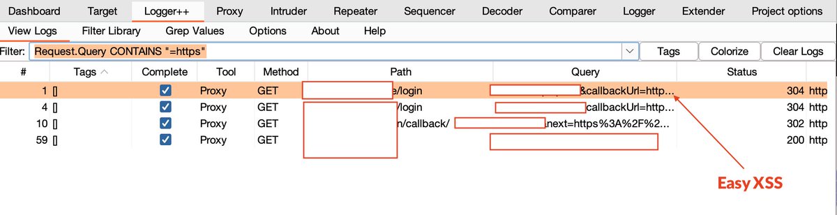 Sin4Yeganeh's tweet photo. A Simple Tip for #bugbounty, But a Money Maker 🧐💸🫰

Before you finish your day of hunting: 
search in all requests and check if the value is equal to `=https`. 

-----------------------------------------
Request.Query CONTAINS "=https"
-----------------------------------------

By doing this, you can modify the URL after the parameter to find potential SSRF, XSS, Open Redirects, etc.

#BugBounty #bugbountytips
